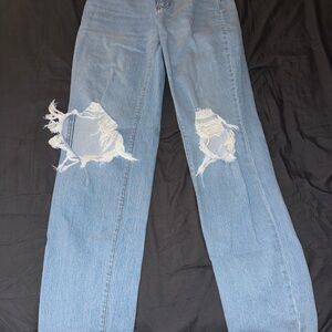 Universal Thread Light Blue Distressed Straight Leg Jeans